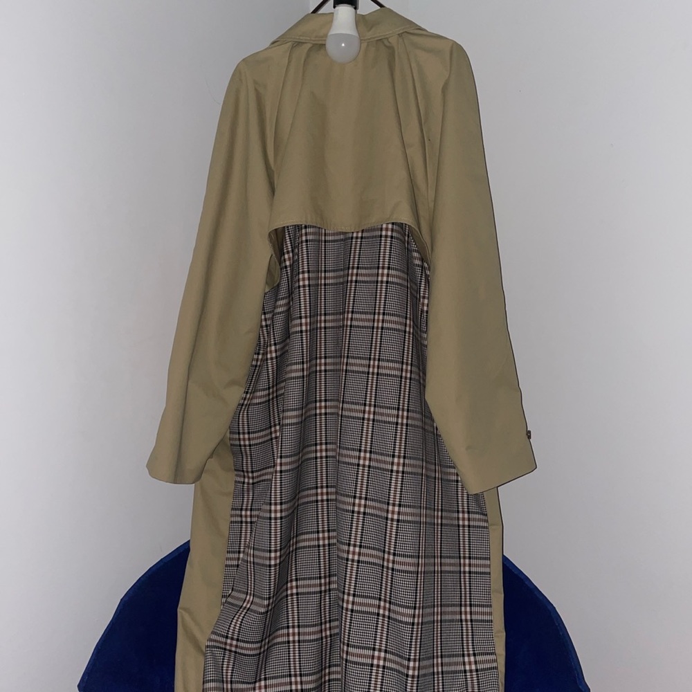 ASOS DESIGN Extreme Oversized Trench Coat with Check Back Panel